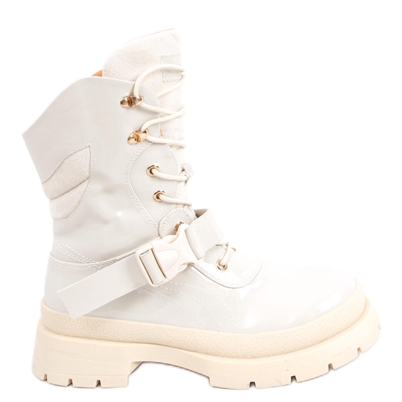 Boots Jens Beige vernies militaires Boots Jens Beige vernies militaires
