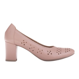 Marco Shoes Escarpins beiges sur tige à motif ajouré Marco Shoes Escarpins beiges sur tige à motif ajouré