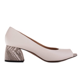 Marco Shoes Talons baril blanc