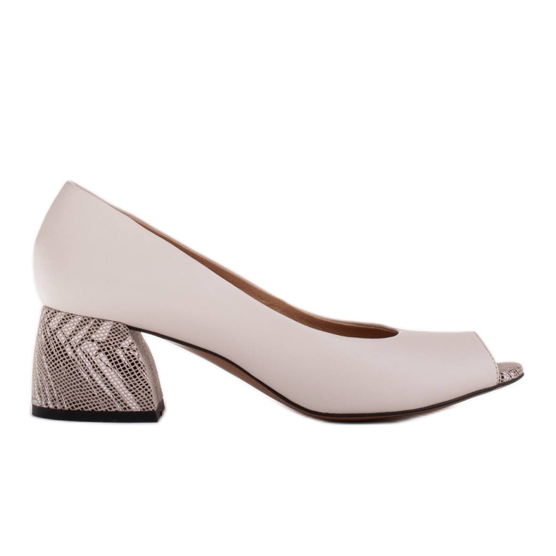Marco Shoes Talons baril blanche