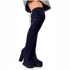 WS1 Cuissardes En Daim Bleu Marine Fillis