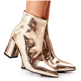 WS1 Boots On a Post Miroir Serpent Doré Fert d'or