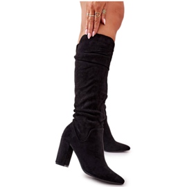 Bottes En Daim En Spitz Noir Impressionnant le noir