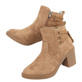 Bottines à talon en caoutchouc Alva Camel beige