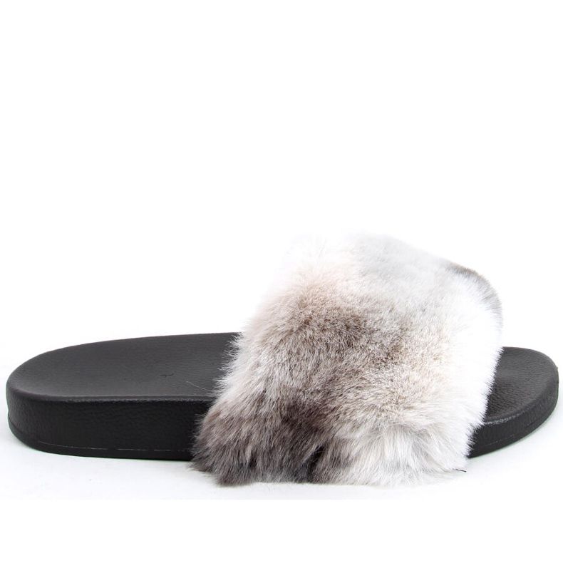 Pantoufles Emy Black en fourrure ombrée le noir gris