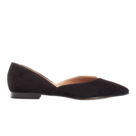 Marco Shoes Ballerines dans une combinaison de daim et de tresses noir