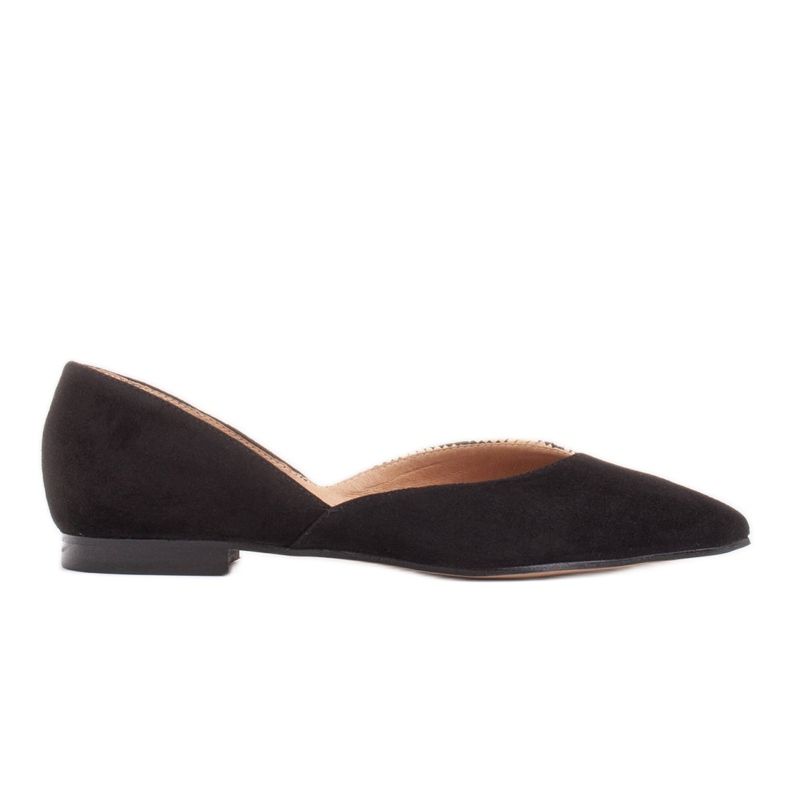 Marco Shoes Ballerines dans une combinaison de daim et de tresses le noir