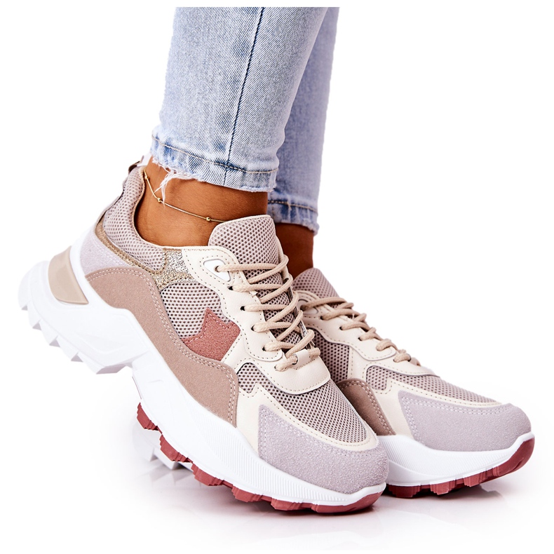 WS1 Chaussures de sport sur la plate-forme beige Alessia