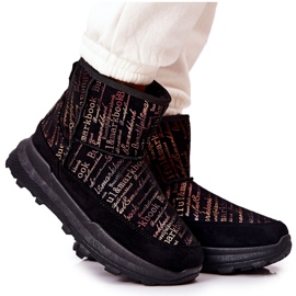 PE1 Bottes de neige chaudes à imprimé freesia noir le noir