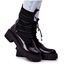 PL4 Bottes noires de travailleurs Connor avec une chaussette