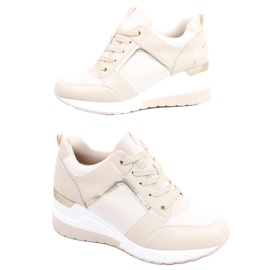 Baskets compensées Wisto Abricot beige