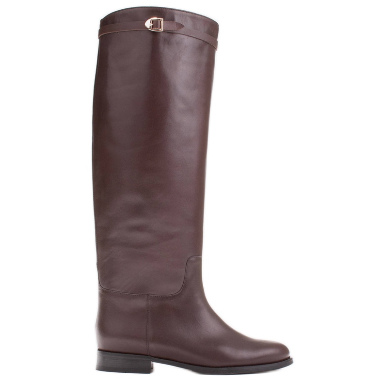 Marco Shoes Bottes en cuir pour un mollet large brun