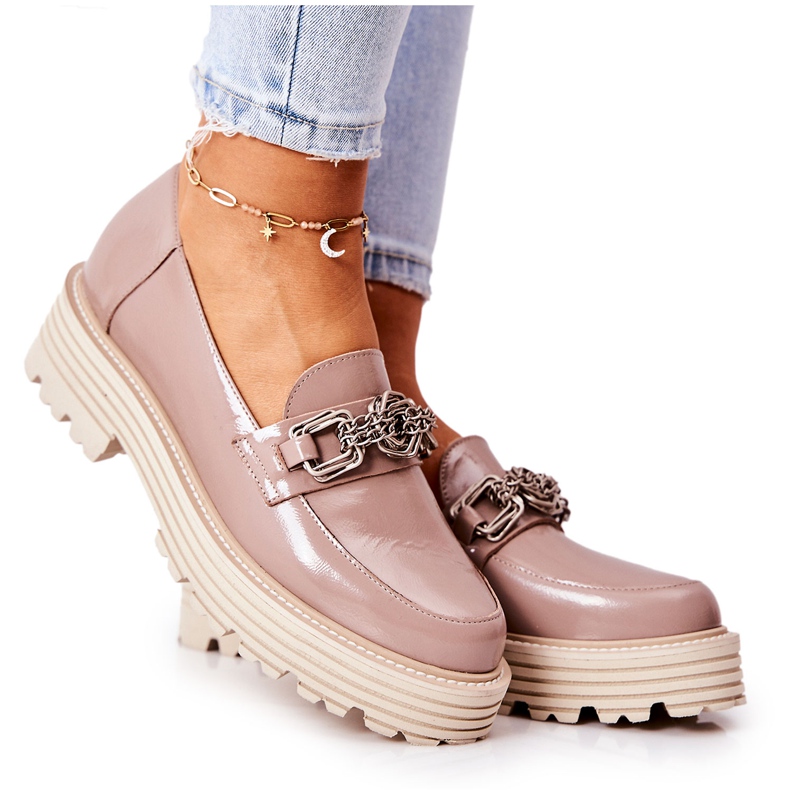 Mocassins Brogues Femme Cuir Beige Foncé Laura Messi 2383 Mocassins Brogues Femme Cuir Beige Foncé Laura Messi 2383