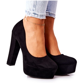 WS1 Escarpins en daim sur la plate-forme noire Bemiso