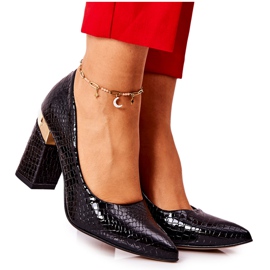 Lewski Shoes Escarpins Cuir Lewski Snake 3117 Noir