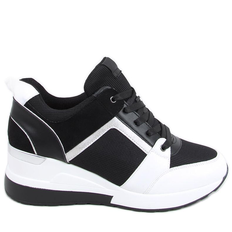 Baskets compensées Diego NOIR / BLANC blanche le noir