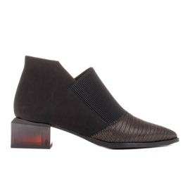 Marco Shoes Bottines en nubuck avec tige en caoutchouc noir