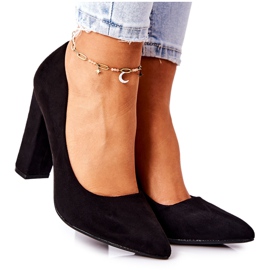 WS1 Escarpins en daim sur une barre Valoris noire