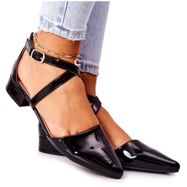 WS1 Escarpins à talons bas Giovanna en noir verni le noir