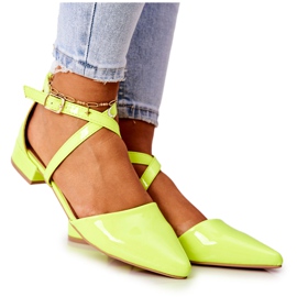 WS1 Escarpins Vernis À Talons Bas Jaune Fluo Giovanna vert WS1 Escarpins Vernis À Talons Bas Jaune Fluo Giovanna vert