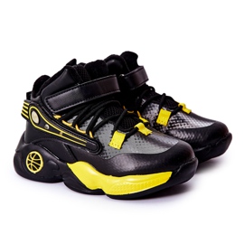 PJ2 Bottes de neige chaudes noires pour enfants Herry le noir jaune
