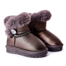 Bottes De Neige Chaudes Avec Fourrure Gris Bessie le noir