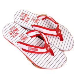 Big Star W DD274A249 tongs de plage rouges blanc