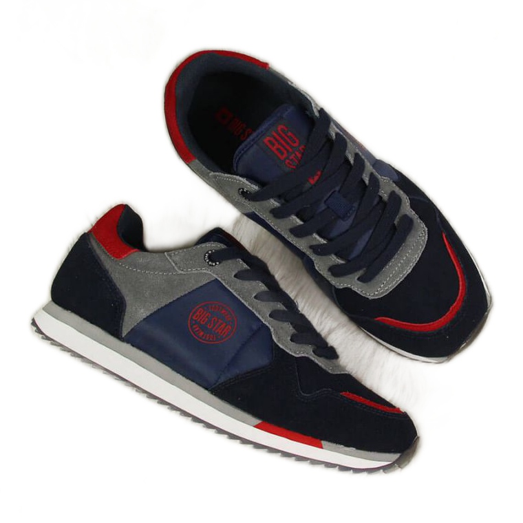 Baskets Big Star W GG274A055 bleu marine le noir rouge gris