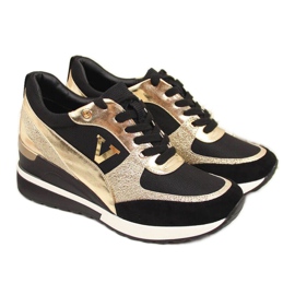 Baskets compensées Vinceza W WM747B noir et or le noir d'or