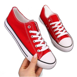 Baskets basses en textile Atletico W ATC266H rouge blanc