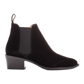 Marco Shoes Bottines en daim naturel le noir