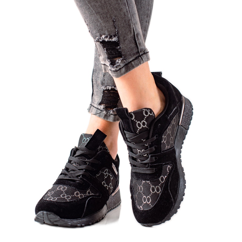 Evento Baskets élégantes à paillettes le noir