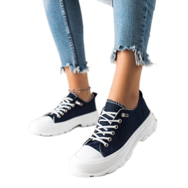 Sabatina Baskets à la mode sur la plate-forme bleu