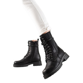 Super Mode Bottes de trappeur décontractées le noir