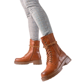 Super Mode Bottes de trappeur décontractées brun