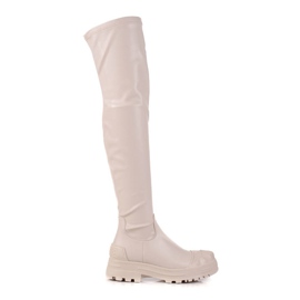Diamantique Bottes hautes en cuir écologique beige Diamantique Bottes hautes en cuir écologique beige