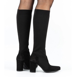 Exquisite Bottes à talons pour femmes 1271 noir