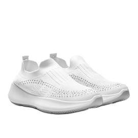 Chaussures de sport blanches avec zircone cubique Mia