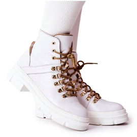 PF1 Bottines isolées en cuir Brescia blanches