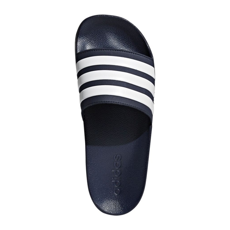 Chaussons Adidas Adilette Shower AQ1703 blanche bleu marin