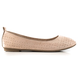 TRENDI Ballerines ajourées confortables beige