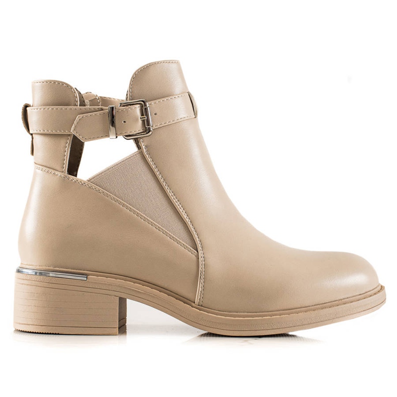 Marquiz Bottines Beiges Avec Une Coupe