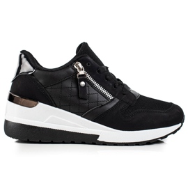 TRENDI Baskets compensées noires le noir