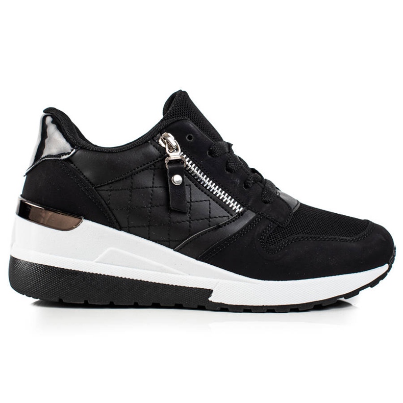 TRENDI Baskets compensées noires le noir