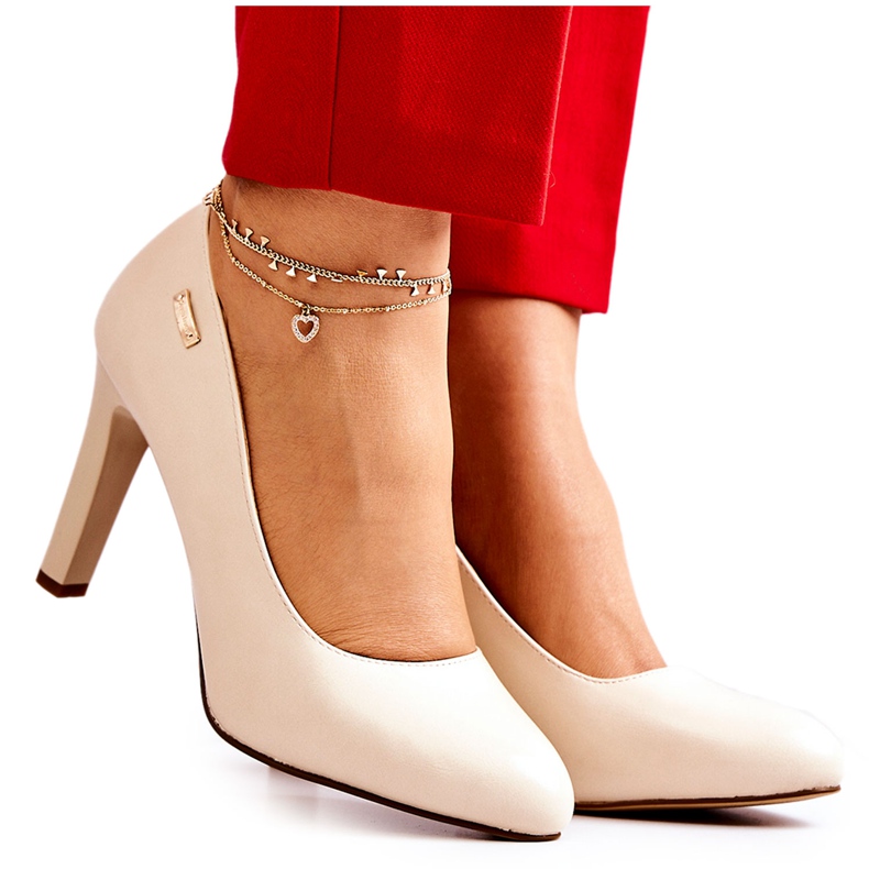 Pumps pour femmes sur le poste de sergio Leone Beige