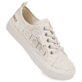 Baskets blanches en dentelle Big Star Jr. JJ374012 le noir Baskets blanches en dentelle Big Star Jr. JJ374012 le noir