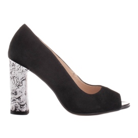 Marco Shoes Escarpins noirs 1100P à talon noir et blanc le noir