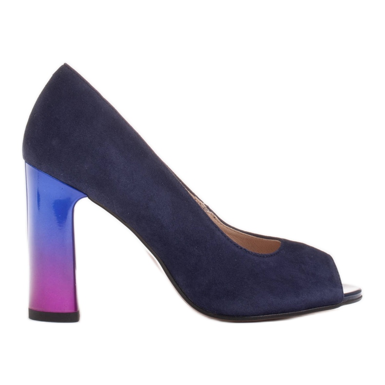 Marco Shoes Escarpins 1100P bleu marine à talon multicolore