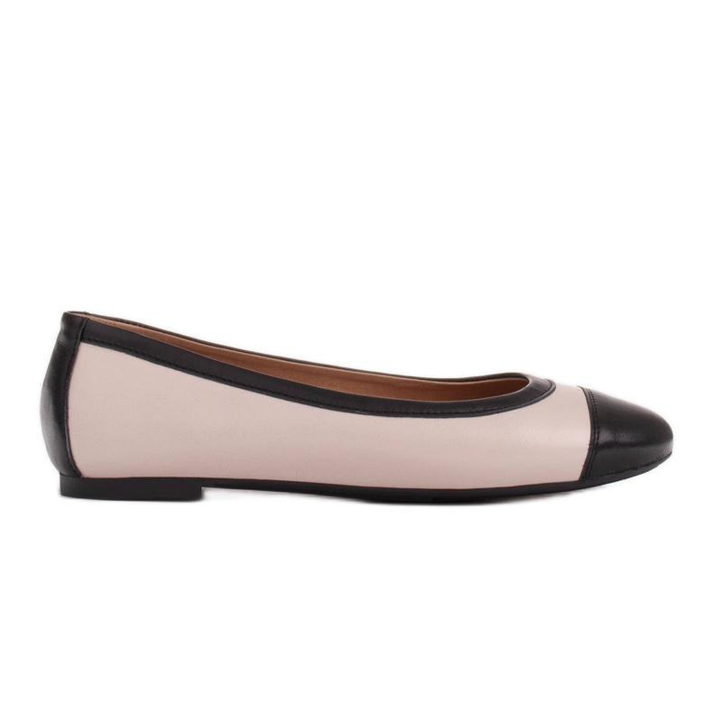 Marco Shoes Ballerines confortables avec bordure beige le noir