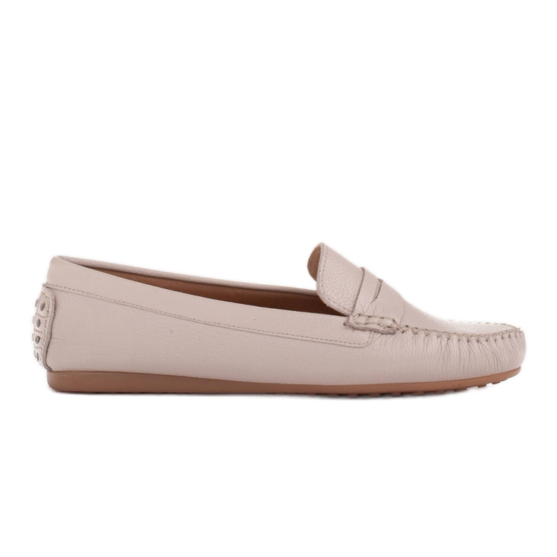 Marco Shoes Mocassins confortables en cuir souple beige